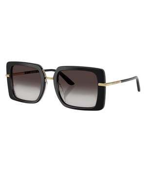 Dolce & Gabbana Sunglasses Black Square Gold Logo Leopard Womens